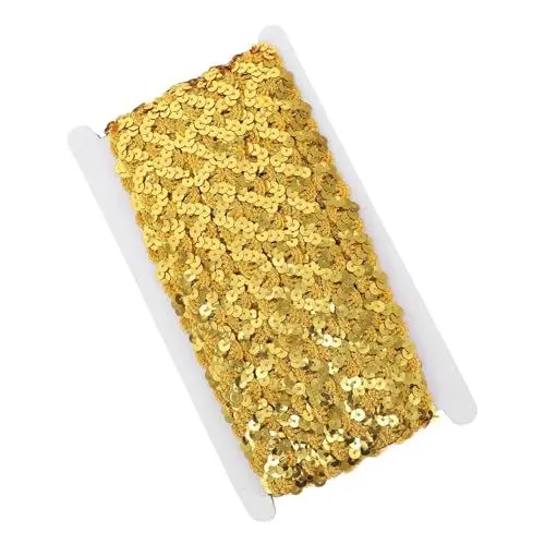Produktbild: TEHAUX Pailletten-zopfbesatz 15 Mm Breit Nähspitze Spitze Zum Nähen Herstellen Von Dekorativem Band für Zuhause und Party 15 Yards/rolle