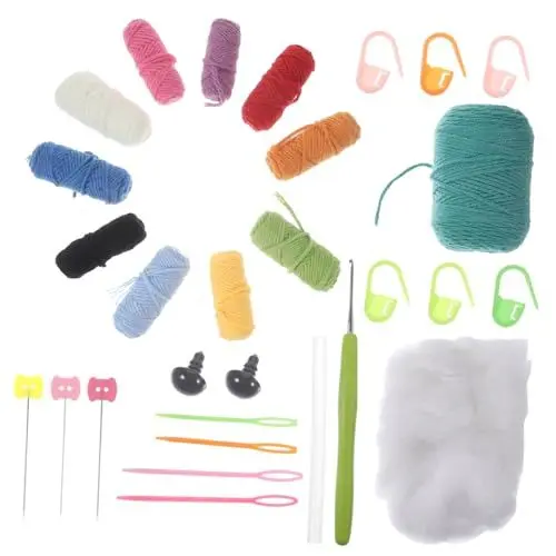 Produktbild: TEHAUX 1 Satz Strickset Häkelmaterial-set Häkelset Häkelnadelgriffe Häkeltiere-set Häkeln Für Anfänger Dinosaurier-ei-dekor Rochenhakenetui Häkelnadel-set Kabel Weihnachten Pflanze Kind