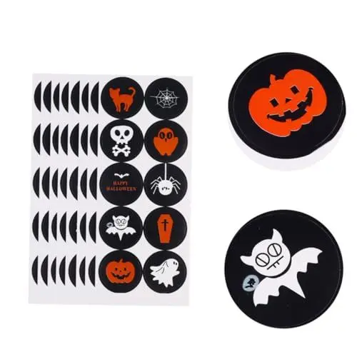 Produktbild: TEHAUX Halloween-party-spaß 20 Blätter Kürbis-aufkleber Selbstklebende Backaufkleber Für Festliche Dekoration