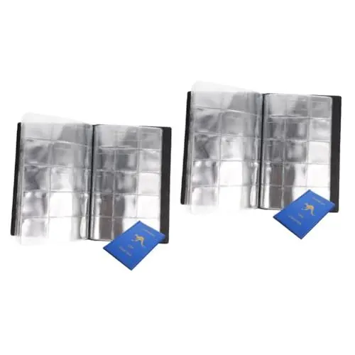 Produktbild: TEHAUX 2St Münzalbum Halter antikes Album Aufbewahrung von Gedenkmünzen tragbares Münzbuch Quartal Sammelbuch bläulich Münzsammler klassisches Münzbuch Sammler antiker Münzen Pu Blue