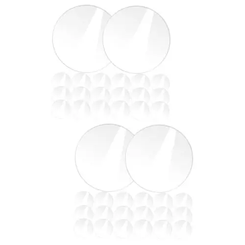 Produktbild: TEHAUX 40 STK Runde Platte Aus Acryl Kreis Aus Acryl Durchsichtige Acryl-schlüsselanhänger-rohlinge Plattenständer Aus Acryl Kuchenscheibe Aus Acryl Acrylplatten Klar Transparent