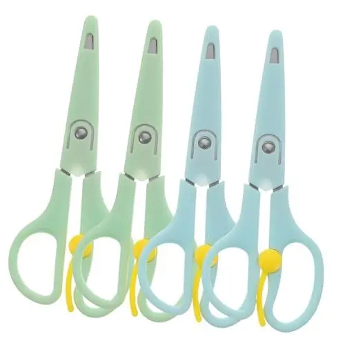 Produktbild: TEHAUX 4stücke Sicherheitskinderscheren Für -bastelprojekte Ergonomische Rutschfeste Scheren Aus Edelstahl Für Präzises Schneiden Für Vorschulkinder Und Bastelspaß