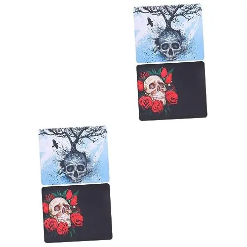 Produktbild: TEHAUX 4 Stück -mauspad Halloween Party Komfort-mauspads Halloween-Gaming-mauspad Handgelenk Mauskissen Schreibtischaufsatz Computer-mauspad Verdicken Zuckerblume Gummi