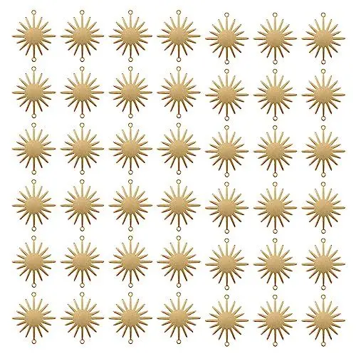 Produktbild: TEHAUX 50 Stück Sonnenblumen-anhänger Sonnenförmige Anschlüsse Sonne Bezaubert Gold Mini-Blumen Verknüpfung Strasssteine ​​zum Basteln Gänseblümchen-Flatback Himmlisch Legierung