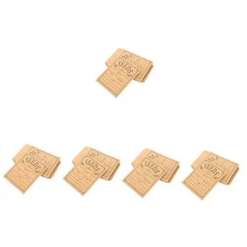 Produktbild: TEHAUX 5 Sätze Saatumschlagbeutel Kleinteileumschlag Kraft-münzumschläge Budget Mini-umschläge Geld Briefumschläge Set Kraftpapier Sack Praktische Papierpakete Samenumschläge 50 Stück * 5