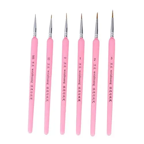Produktbild: TEHAUX 6St Detailpinsel feine Detailfarbe extra feiner Pinsel Mikropinsel Pinsel mit feiner Spitze Miniaturpinsel malerkittel kind diamentpaiting kinder malerzubehör paintbrush Bambus