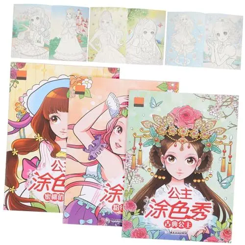 Produktbild: TEHAUX Kindergeschenk-set 6-teilig Prinzessinnen-malbücher Leere Muster Buntstifte Für Kreativen Spaß