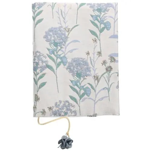Produktbild: TEHAUX Buchhülle mit Blumenmotiv Waschbarer Buchschutz Wiederverwendbarer A5-Buchumschlag Stoff Himmelblauer Buchumschlagschutz Für Schüler 8. 61X6. 48 Zoll