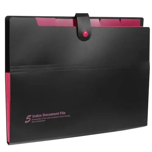 Produktbild: TEHAUX Fächermappe Mit Knopfverschluss Erweiterbar Tragbarer Dokumentenorganizer Für Büro Und Studium Papierablage Für Rechnungen Visitenkarten Und Mehr