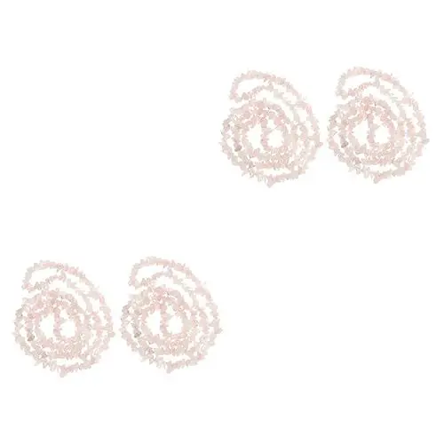 Produktbild: TEHAUX Halskette Perlen 4 Saiten natürlicher Kristallkies DIY-Perlen Perlen für die Herstellung von Armbändern Felsen Steinperlen natürliche lose Steine Rosenquarz Verstreute Perlen