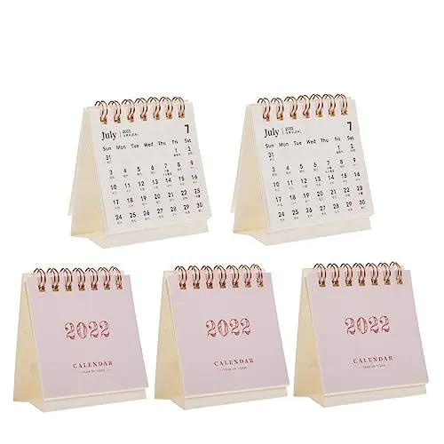 Produktbild: TEHAUX Schreibtischkalender für 2022 5-teilig Mini-tischkalender Büro-wohnaccessoires Memo- und Tischkalenderfunktionen