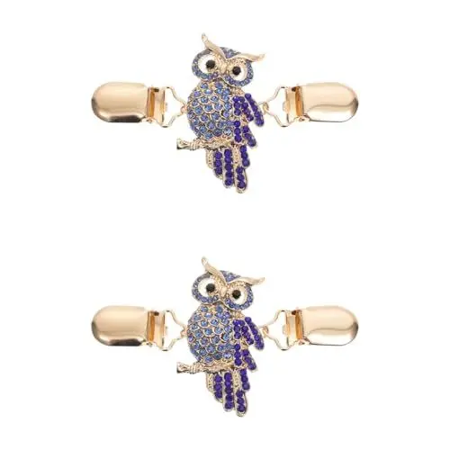 Produktbild: TEHAUX Kragenklammer 2st Eulen-strickjacke-clip Cardigan-kragennadel Kragen Kettenverschluss Umhang-clip Pullover-kragennadel Kleidungskragenclip Umhangclips Hemd Legierung Damen Schal