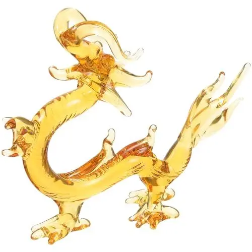 Produktbild: TEHAUX Kristall-Drachenstatue Sternzeichen-Drache Glasfigur Glücksskulptur Glücksbringer Tischornamente Feng-Shui-Skulptur Sammlerstücke Für Heim- Und Bürodekoration