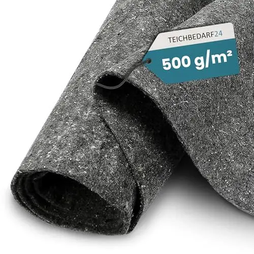 Produktbild: TeichVision – Teichvlies 500g / Vlies für Teich & Pool 8m x 2m / Schutzvlies als Poolunterlage/Bodenvlies Pool in grau
