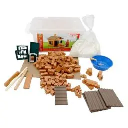 Produktbild: Teifoc 5210 Steinbaukasten - Haus mit Grill, DIY Architektur Bausatz, 185 Bauteile, Konstruktionsspielzeug für Kinder ab 8 Jahren und Erwachsene