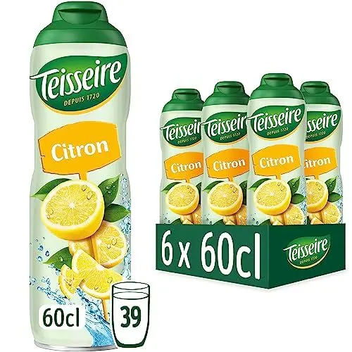 Produktbild: Teisseire Getränke-Sirup Lemon/Zitrone 600ml - Sirup der genauso schmeckt wie die Frucht (6er Pack)