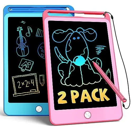 Produktbild: TEKFUN 2 Stück LCD Schreibtafel Spielzeug 8,5 Zoll für Kinder, Zeichenbrett Maltafel ab 3 4 5 6 7 8 Jahre alt Junge Mädchen, Weihnachten Geschenke für 3-8 Jährige Mädchen Jungen (Blau Rosa)