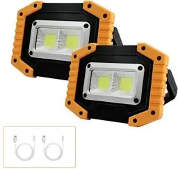 Produktbild: Tekstap LED Baustrahler Akku, Campinglampe Tragbar, 2xCOB 30W 1500LM LED Arbeitsleuchte USB für Garage Outdoor Camping Angeln Notfall Baustellen, 3 Lichtmodi (2 Stück)