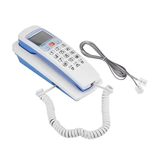 Produktbild: Telefon Fixe, Telefon Schreibtisch Festnetz Schnur Telefone für Festnetz Mode Verlängerung Telefon Home Silber FSK/DTMF Anrufer ID Kabel (Weiß)