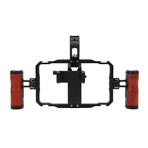Produktbild: Telefonkäfig-Rig-Kit mit Doppelgriff, Verstellbar, Powerbank-Clip, Mehreren Schnittstellen für Universelles Telefonkäfig-Rig-Kit, Kaltschuh und 1/4-Gewindelöchern