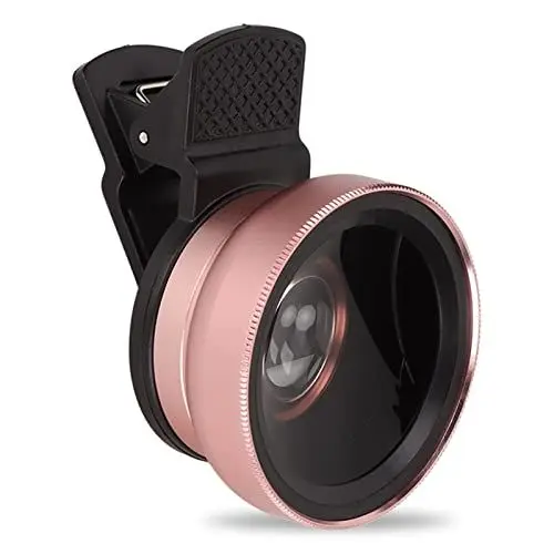 Produktbild: Telefonobjektiv, 2 in 1 Universal Handyobjektiv, Professioneller HD Universalclip, 0,45 X Weitwinkel, 12,5 X Makroobjektiv für 13, 12, 11, Xs, XR, 8 7 6s Plus (Roségold)