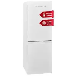 Produktbild: TELEFUNKEN Kühl-Gefrierkombination | Kühlschrank groß mit Gefrierfach | 174 Liter Gesamt-Nutzinhalt | Freistehend | Höhe 145 cm | Kühlgefrierkombi KTFK174EW2-V3 in weiß