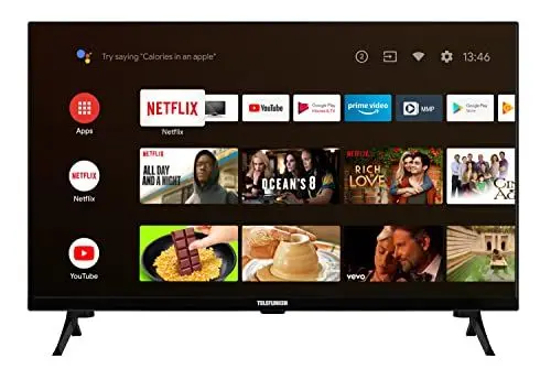 Produktbild: TELEFUNKEN XF32AN660S 32 Zoll Fernseher/Android Smart TV (Full HD, HDR, Triple-Tuner, Bluetooth) (2023), Schwarz