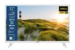 Produktbild: TELEFUNKEN XF32SN550S-W 32 Zoll Fernseher/Smart TV (Full HD, HDR, Triple-Tuner) - Inkl. 6 Monate HD+ (2023), Weiß