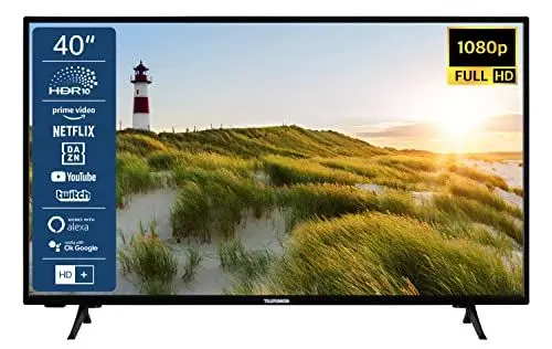 Produktbild: TELEFUNKEN XF40SN550S 40 Zoll Fernseher/Smart TV (Full HD, HDR, Triple-Tuner) - Inkl. 6 Monate HD+ (2023), Schwarz