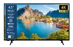 Produktbild: TELEFUNKEN XU43SN550S 43 Zoll Fernseher/Smart TV (4K Ultra HD, HDR, Triple-Tuner, Dolby Atmos) - Inkl. 6 Monate HD+ (2023), Schwarz