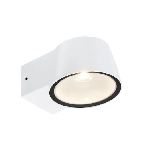 Produktbild: TELEFUNKEN - LED Wandleuchte Aussen mit Spritzwasser- und Staubschutz, warmweiße Lichtfarbe, 7,5 Watt, 700 Lumen, Aussenlampe, Wandlampe, LED Strahler, Außenbeleuchtung, 9,5x13x5,5 cm, Weiß