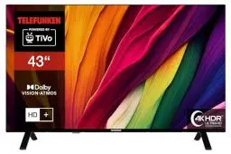 Produktbild: Telefunken Fernseher 43 Zoll Smart TV powered by TiVo (4K UHD, HDR Dolby Vision, Dolby Atmos, Triple-Tuner, 6 Monate HD+ inkl.) XU43TO750S