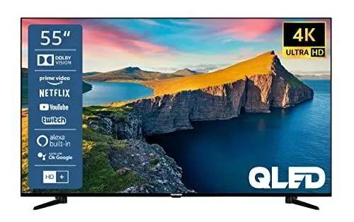 Produktbild: Telefunken QU55K800 55 Zoll QLED Fernseher/Smart TV (4K UHD, HDR Dolby Vision, Triple-Tuner, Bluetooth, WLAN, Netflix, uvm) - Inkl. 6 Monate HD+