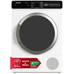Produktbild: Telefunken T-WP-9-3-W Wärmepumpentrockner 9 kg | Trockner | Energiesparend - A+++ (10% sparsamer als Standard) | 175 kWh/Jahr | leise 62 dB | Wäschetrockner mit Knitterschutz und Startzeitvorwahl