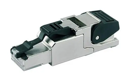 Produktbild: Telegärtner Cat. 6A gerade, schwarz, 1 Stecker