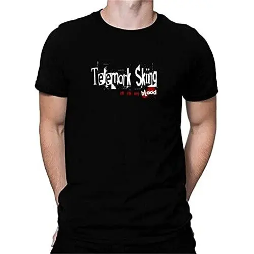 Produktbild: Telemark Skiing is In My Blood T-Shirt Mens Unisex Black Tees M
