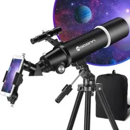 Produktbild: Teleskop, Astronomie Teleskop für Erwachsene, 80mm Aperture 600mm Tragbares Reiseteleskop für Anfänger & Kinder mit Stativ Telefon Adapter Rucksack