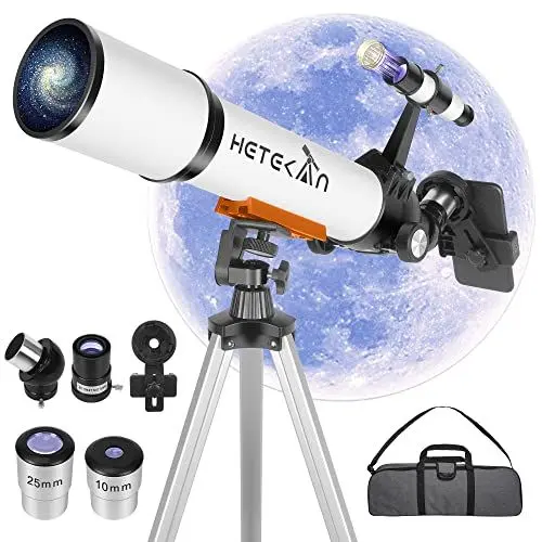 Produktbild: Teleskop Astronomie, Teleskop für Erwachsene Kinder Anfänger, 70mm Apertur 500mm AZ Mount Refraktor-Teleskop mit Stativ, Sucher und Telefon-Adapter
