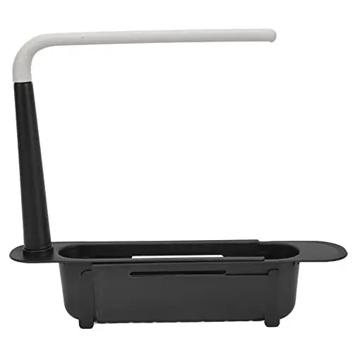 Produktbild: Teleskop Spülregal, Spülbecken Organizer Einstellbar Kapazität PP Spülen Organizer mit Tablett Erweiterbarer Abflusskorbhalter für Küchenspüle 5 Farben Zur Auswahl 12,6-17,7 Zoll(Schwarz)