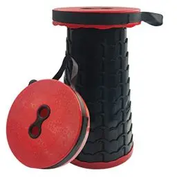 Produktbild: Rot Campinghocker Teleskopischer Hocker Belastung 397 Lbs, Tragbarer Klapphocker Faltbarer für Outdoor Camping Angeln BBQ Drinnen Küche