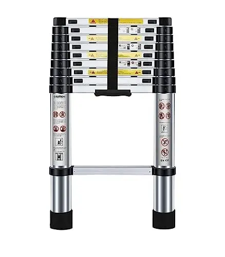 Produktbild: Nestling Teleskopleiter 2,9m, Klappbare Tragbare Leiter Aluminium, Höhenverstellbar, Belastbarkeit 150kg, Geeignet für Haus, Lager, Camping usw.