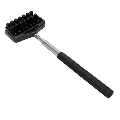 Produktbild: Teleskop-Rückenmassagegerät Einstellbare Massagerolle Männer Frauen Manuelle Massagegeräte für Massage und Entspannung, Lindert Muskelermüdung und Schmerzen, 22cm-59cm(Schwarz)