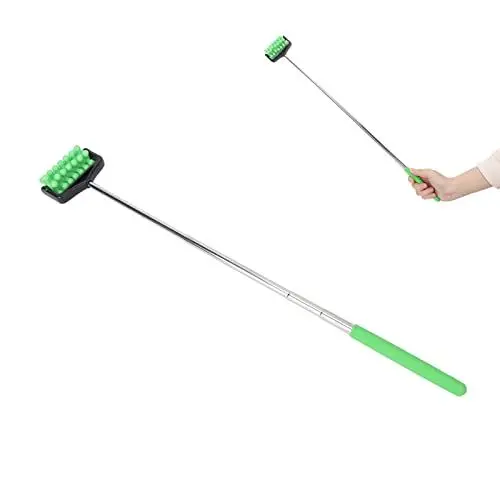 Produktbild: Teleskop-Rückenmassagerolle, Haushalts-Körpermassagestab, Hand-Triggerpunkt-Massagerolle für Erwachsene, älteres Gesicht, Nacken, Fuß(Grün)