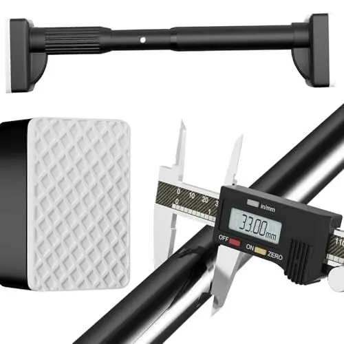 Produktbild: Teleskopstange 40-500m, Gardinenstange Ohne Bohren, Vorhangstange zum Klemmen, Ø33mm Edelstahl Duschvorhangstange, Klemmstange Ausziehbar, für Badezimmer und Kleiderschrank(Schwarz,410-500cm/162-196in