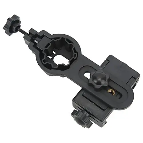 Produktbild: Teleskop-Telefonhalter, Hochkompatibler 1/4-Zoll-Schraubenloch, rutschfeste Gummiauflage, Fernglas-Telefonadapter, Langlebiger Kunststoff für Teleskop (L)