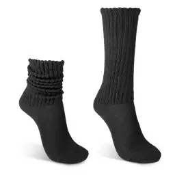 Produktbild: Telooco Slouch Socken für Damen Weiche Socken Muttertag Neon Knit Schoppersocken Oberschenkel Hohe Stiefel Socken Winter Thermosocken 80er Jahre Punk Outfit Party Zubehör Retro Streetwear, Schwarz
