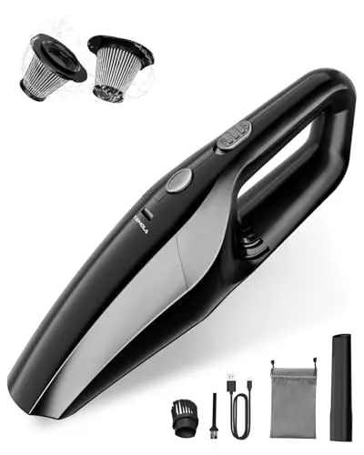 Produktbild: TEMOLA Handstaubsauger Akku, Handstaubsauger Kabellos mit bürstenlosem Motor 12000Pa, Akku Handstaubsauger Edelstahl HEPA, Auto Staubsauger Atark für Auto Zubehör, Tierhaare, Haus, Büro