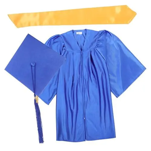 Produktbild: TEMPNAP 1 Set Abschlussanzug Weiße Abschlusskappe Abschlussrobe Abschlussrobe 2024 Halter Kit Abschlussschärpe Abschlusskappe Dekorationen Jahresabschlusshut Blaues Polyester