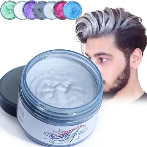 Produktbild: Temporäre Grau Haarfarbe Wachs auswaschbar Haarfärbemittel Wachs Haarwachs Für Cosplay Joker Haarspray Halloween Modellierung