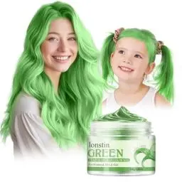 Produktbild: Temporäre Haarfarbe Auswaschbar, Temporäre Haarwachs Farbe Haarfarbe Wachs Natürliche Frisur Pomade Für Männer Frauen Party Cosplay Halloween Christmas (Grün, Grün)